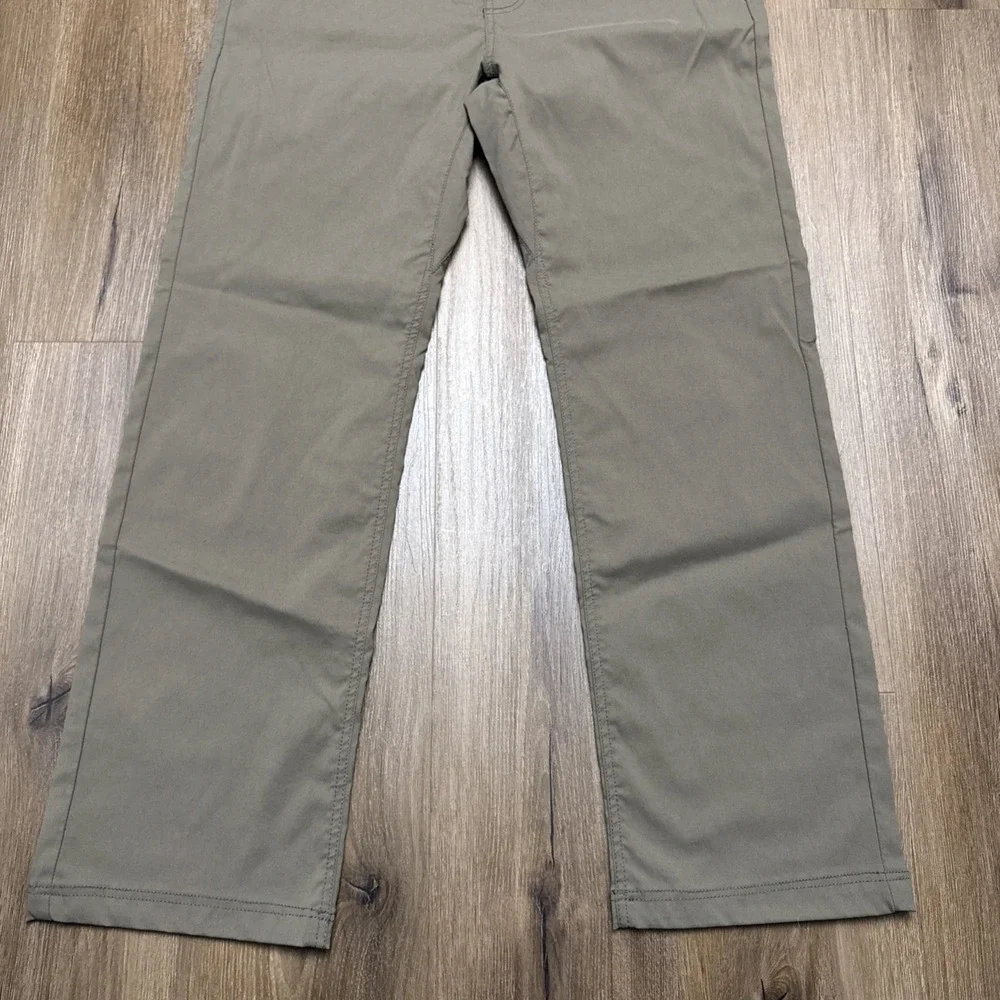 PrAna Brion Pants Men's 34x29 Straight‎ Nylon Blend Stretch Slim Fit Brown Green - Picture 4 of 11